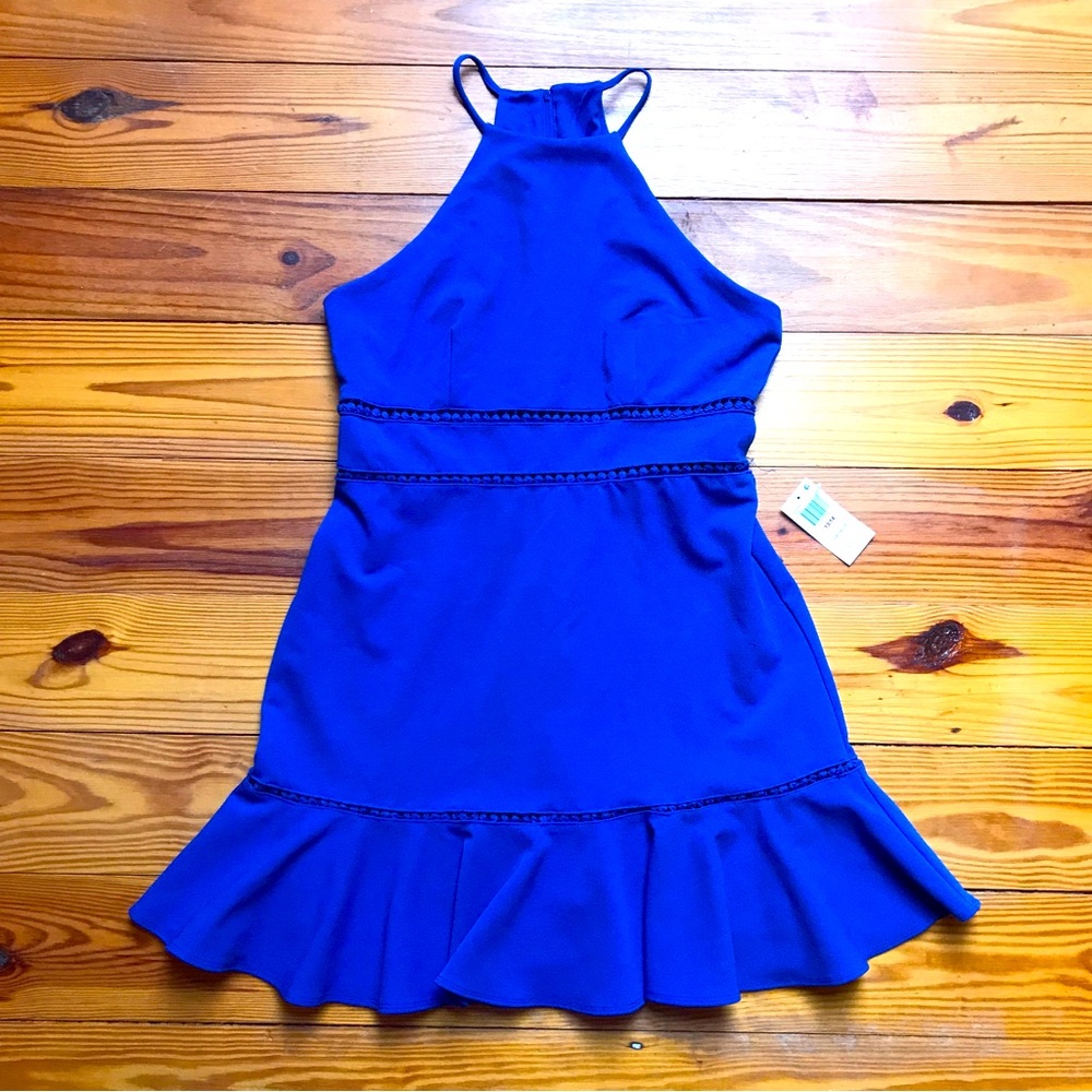 B. Darlin Royal Blue Ruffle Bottom Dress, NWT, 13/14